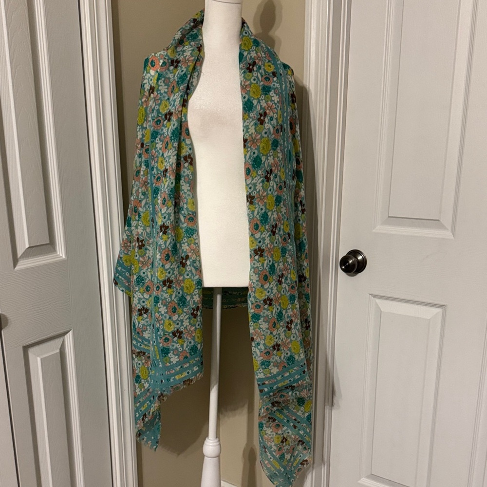 Aratta Teal and Yellow Floral Wrap